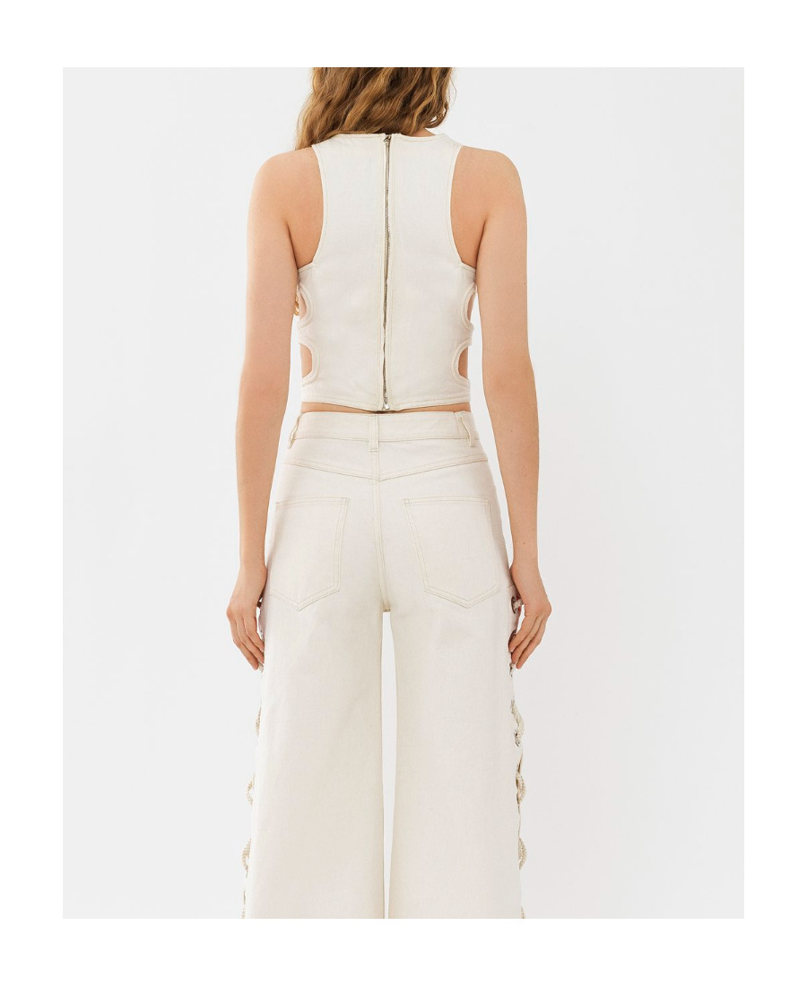 Chloé Hollowed-out Cut Vest In White