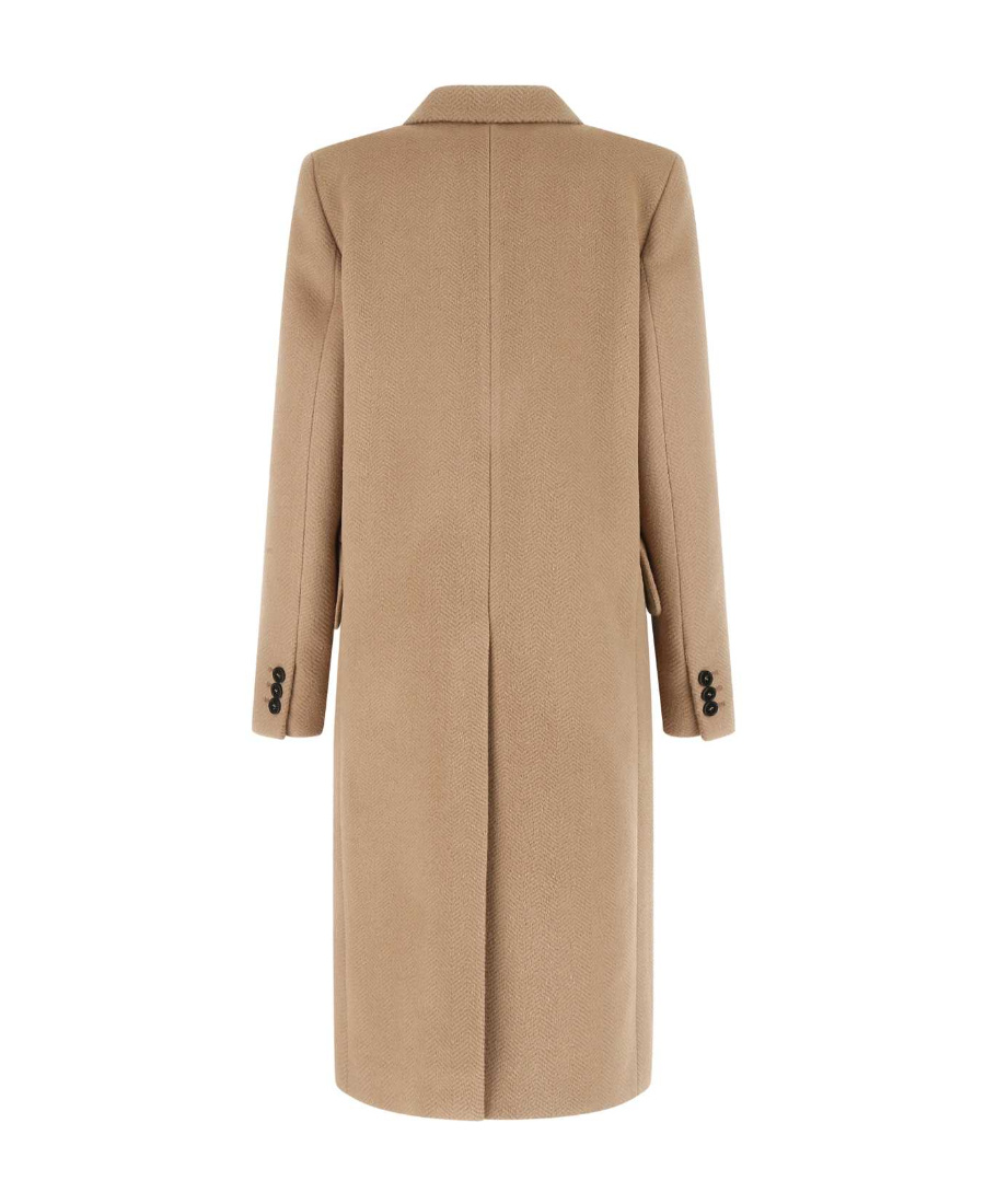 Stella Mccartney Sophisticated Wool Coat With Notch Lapels In Nude