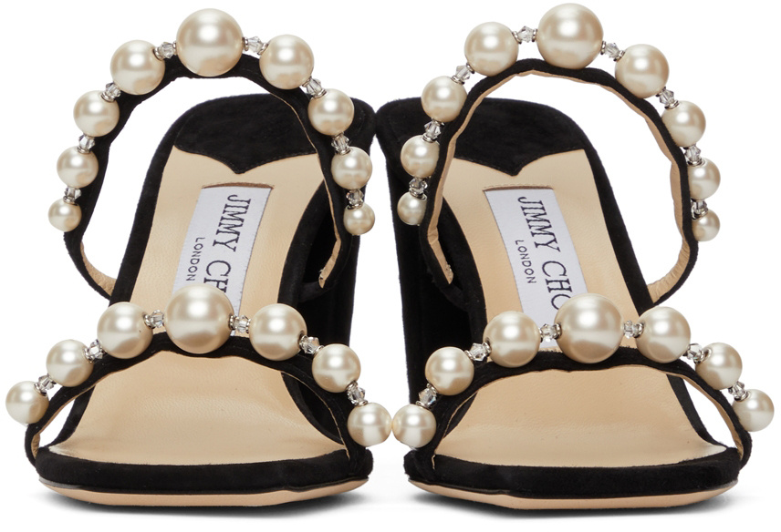 Jimmy Choo Amara 85 Womens Leather Embellished Heels In Black