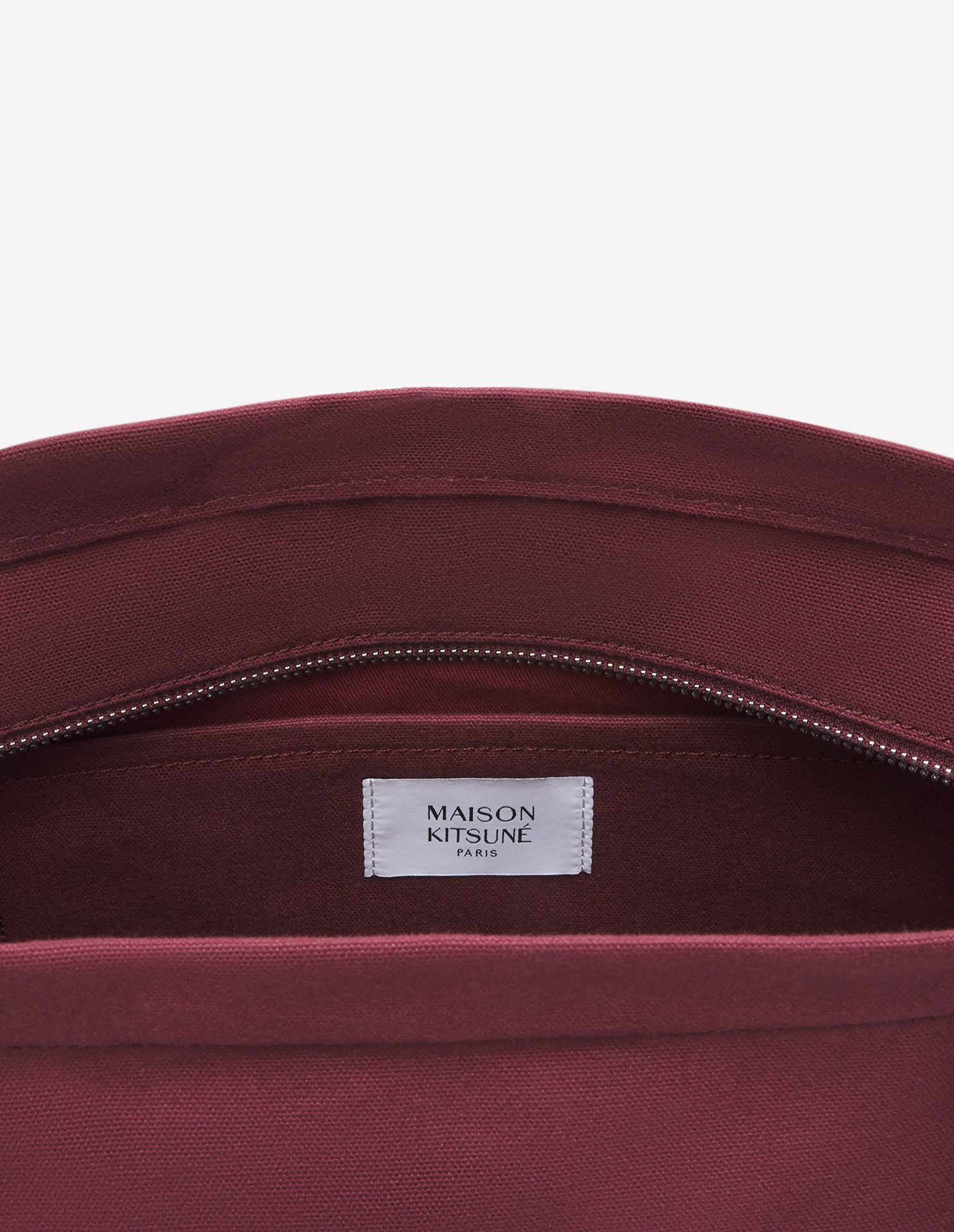 Shop Maison Kitsuné Fox Head Embroidered Large Tote Bag In Red