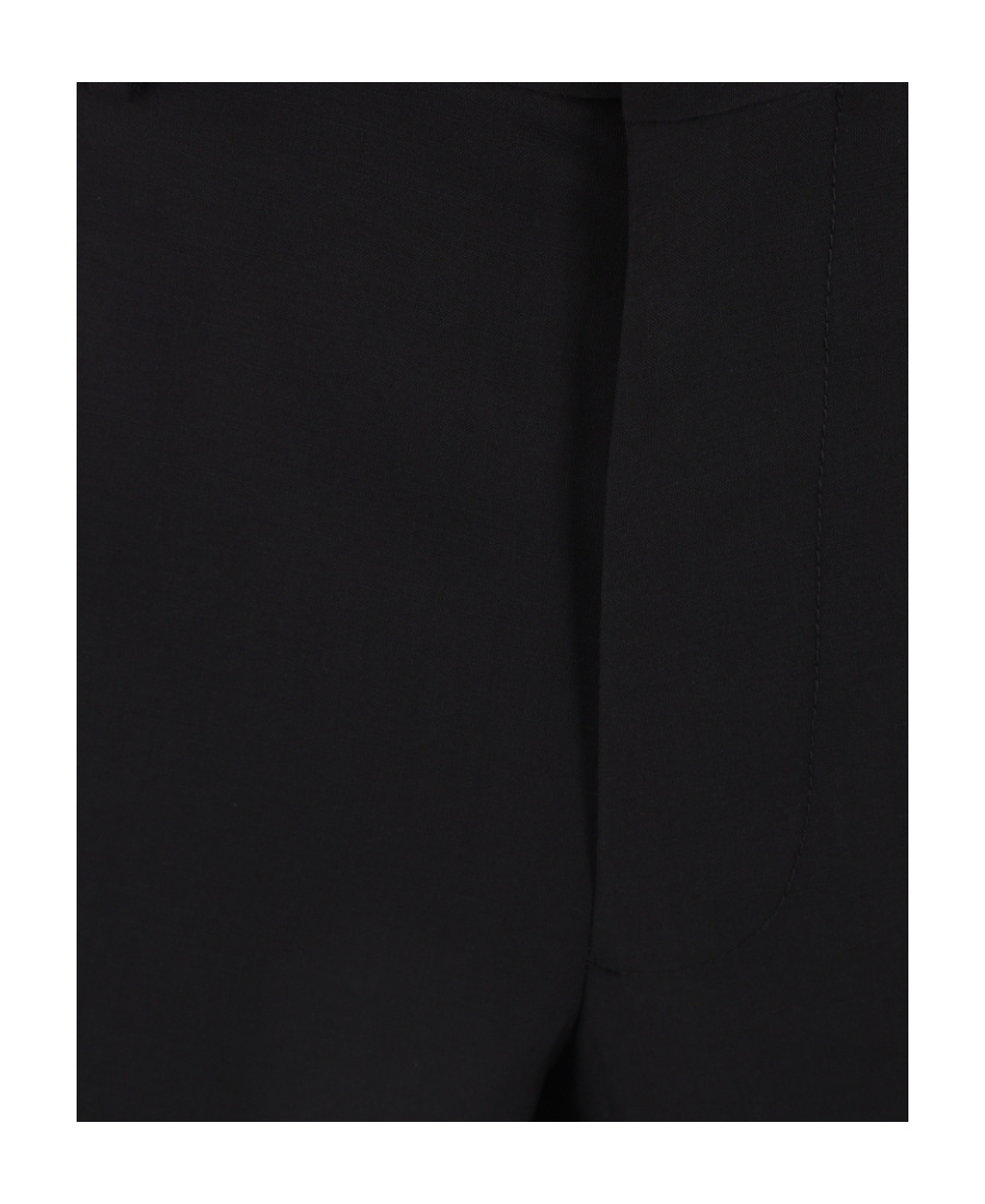 Prada Mid-rise Triangle-logo Tailored Trousers In Black