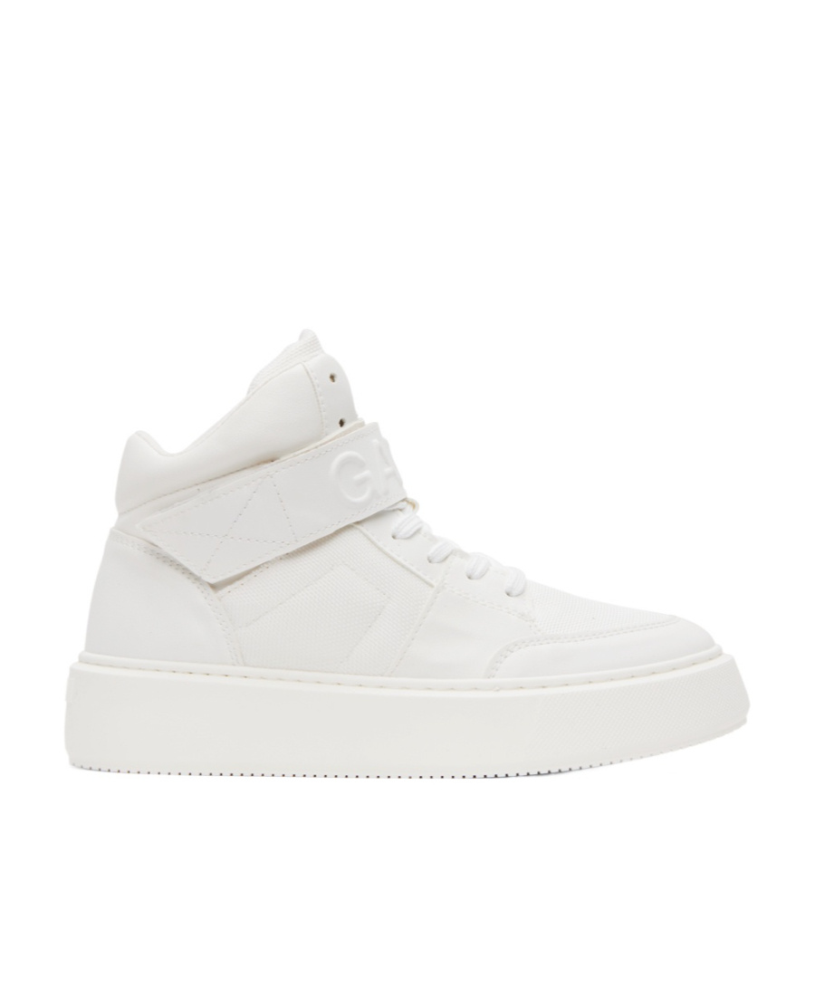 Ganni Touch-strap High-top Sneakers In White