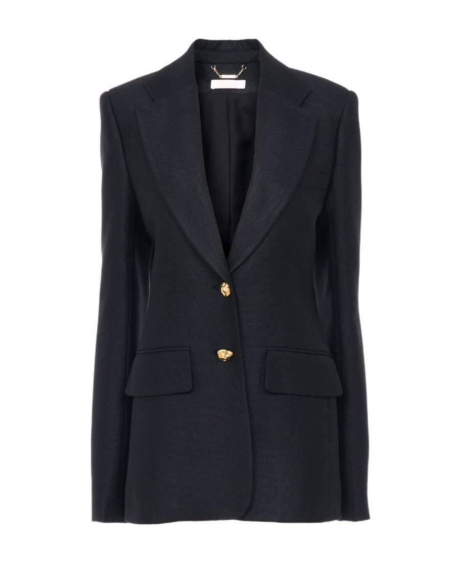 CHLOÉ NUGGET-BUTTON TAILORED BLAZER