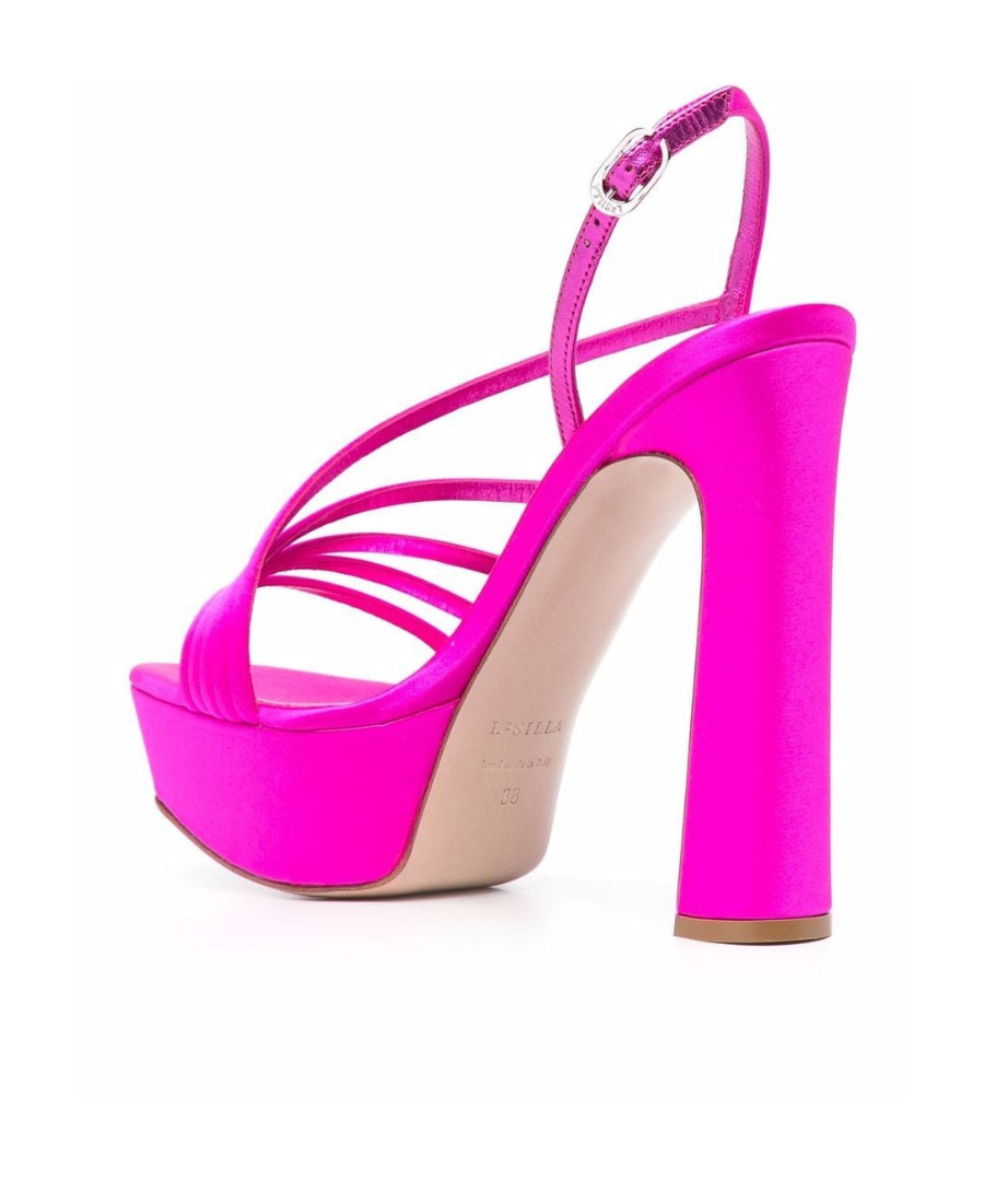 Le Silla Asymmetric Block Heel Platform Sandals In Pink