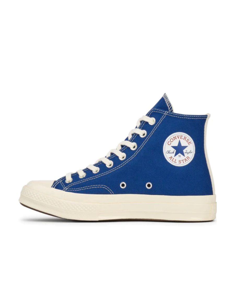 Shop Comme Des Garçons Play Logo Lace Up Casual Sports Shoes In Blue