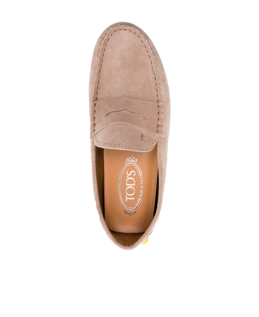Tod's Gommino Bubble Suede Driving Shoes In Nude