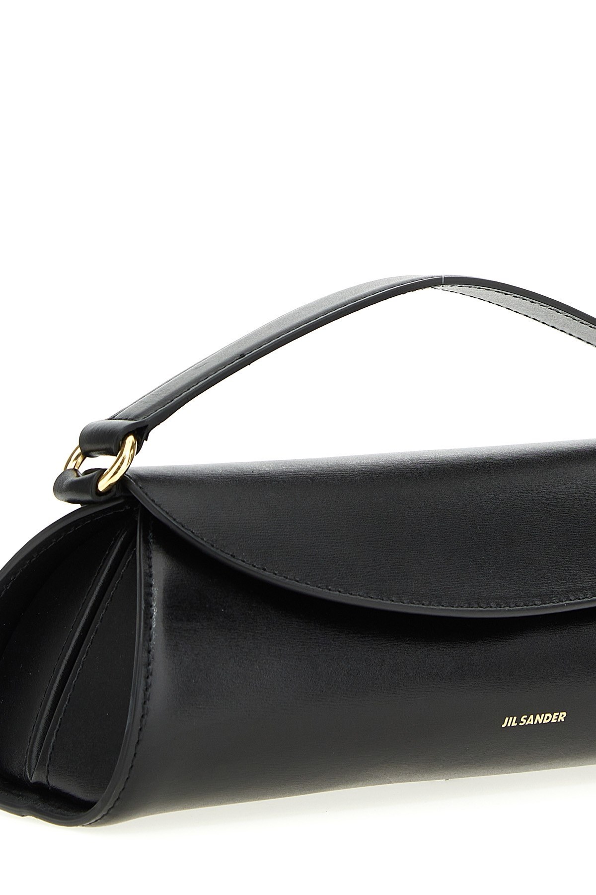 Jil Sander Small Cannolo Shoulder Bag In Black
