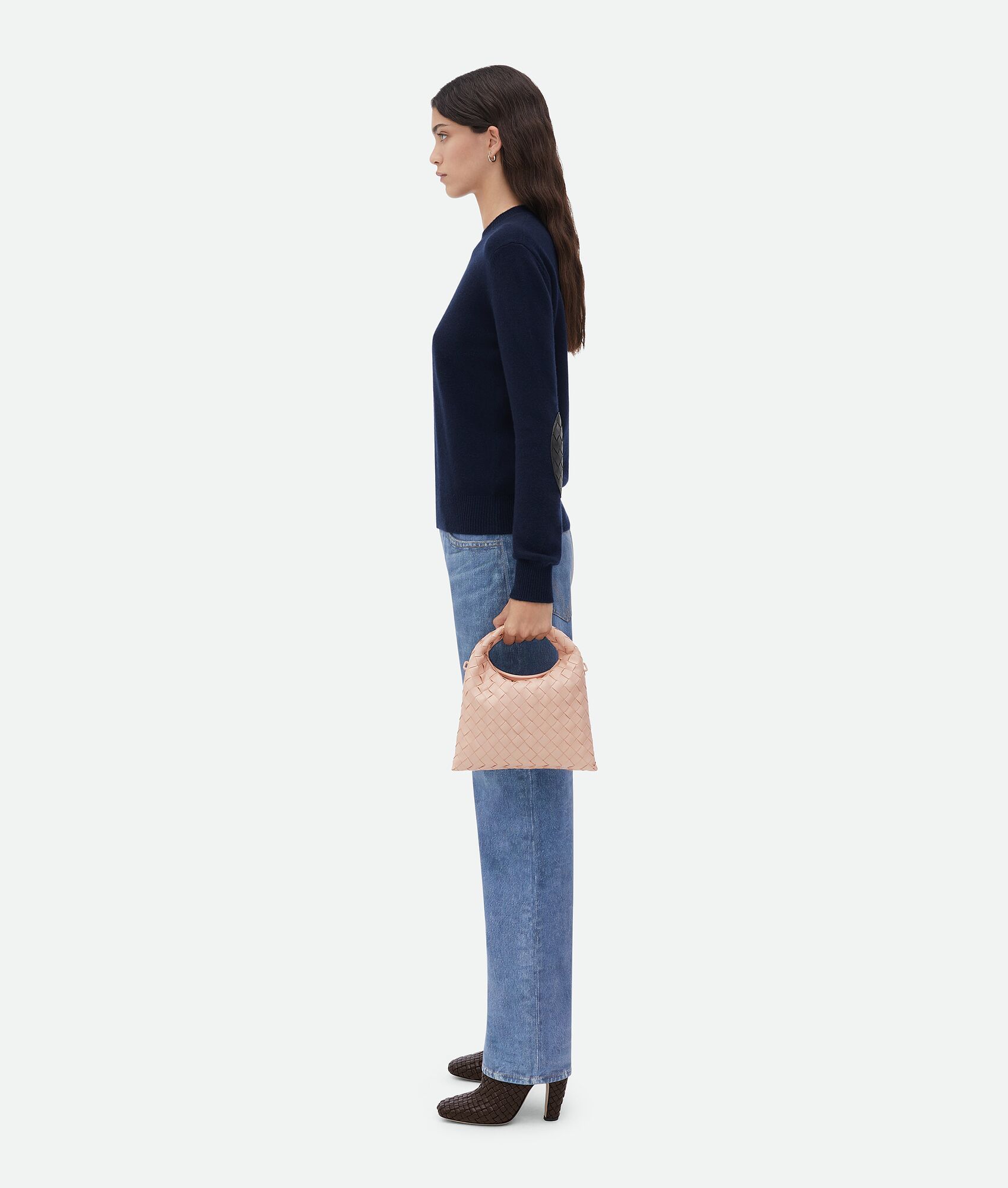Bottega Veneta Mini Hop Handbag In Nude