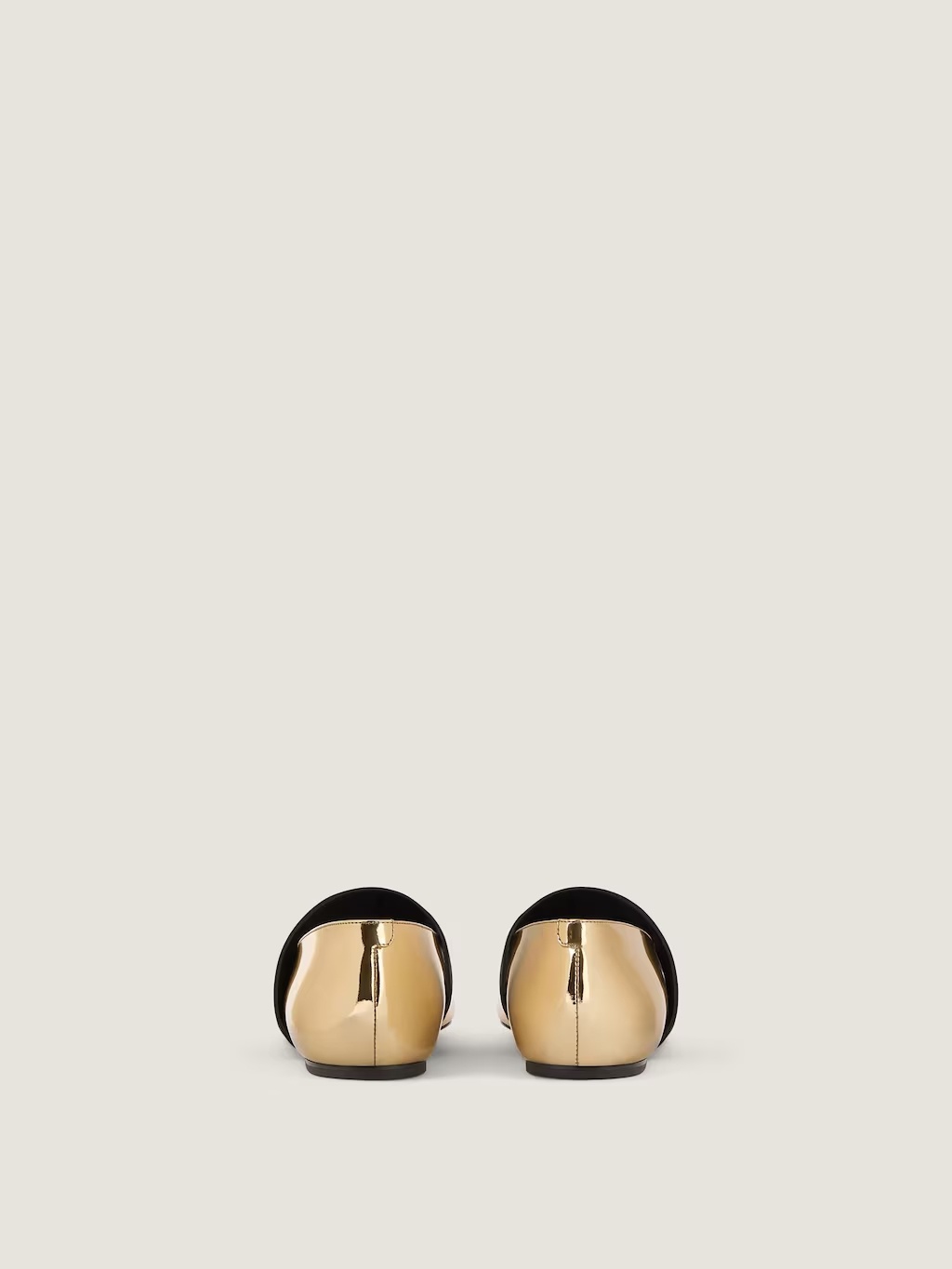 Givenchy Sliced Square Ballerinas In Mirror Effect Leather In Gold