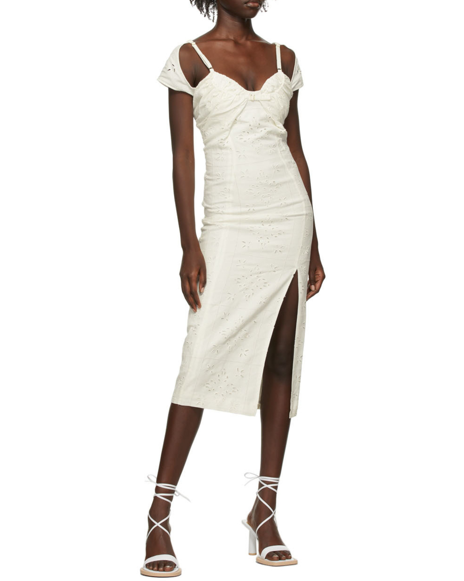 Jacquemus Broderie Anglaise Midi Sundress In White