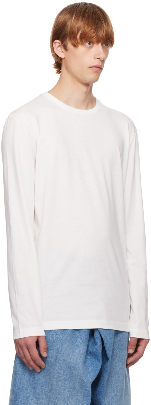 The Row T-shirt With Round Neck And Long Sleeves In White