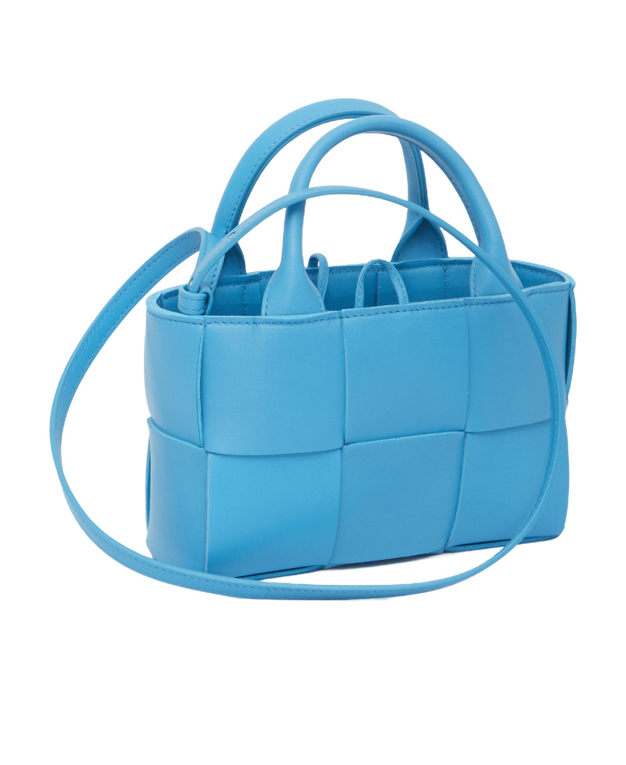 Bottega Veneta Candy Arco Leather Tote Bag In Blue