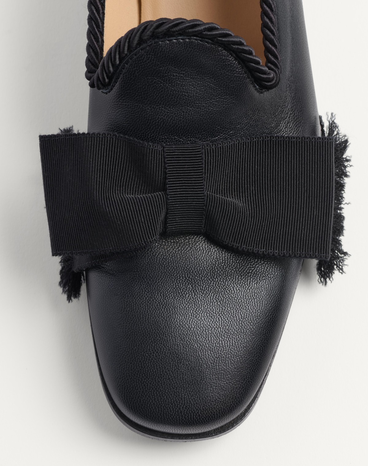 Shop Valentino Fringe Detailed Slip-on Loafers In Black