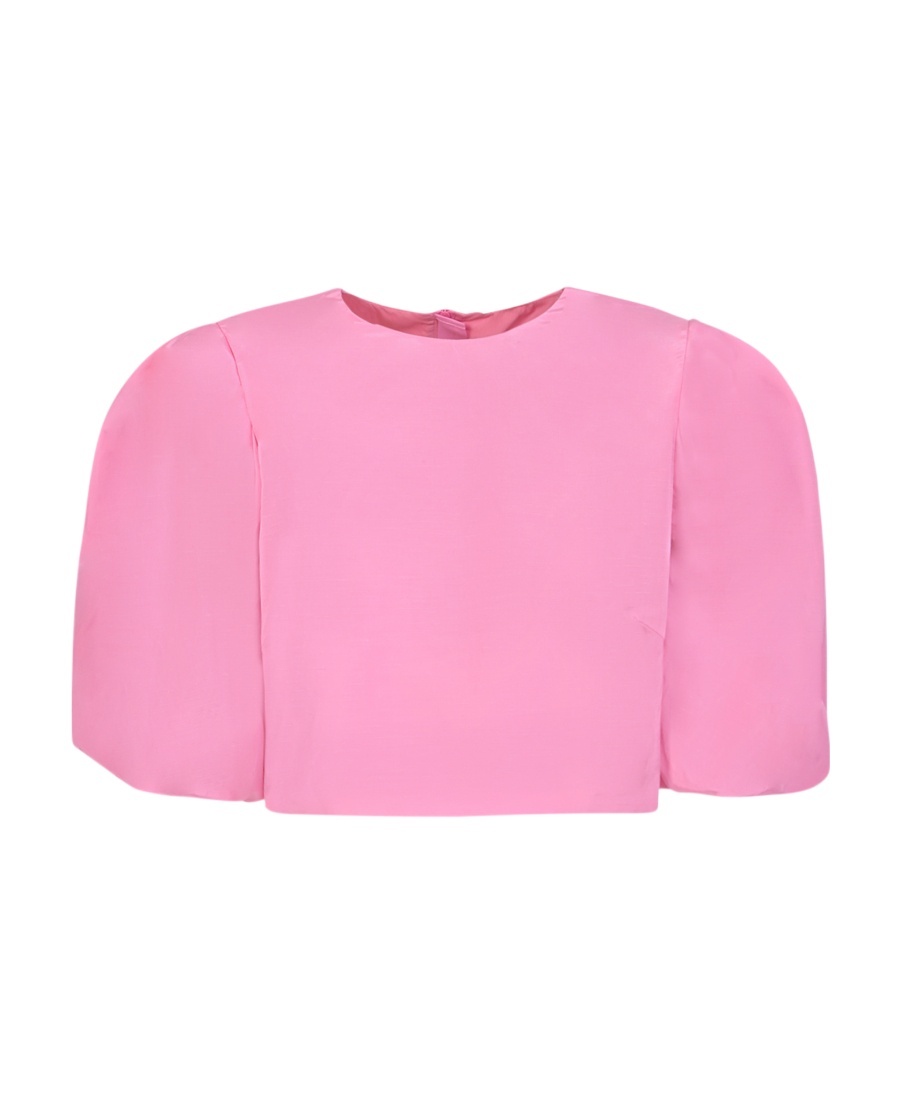 Msgm Pink Cropped Blouse In Pink