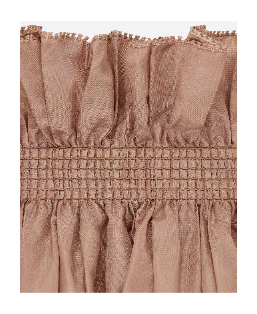 Dior Pleated Strapless Blouse In Nude