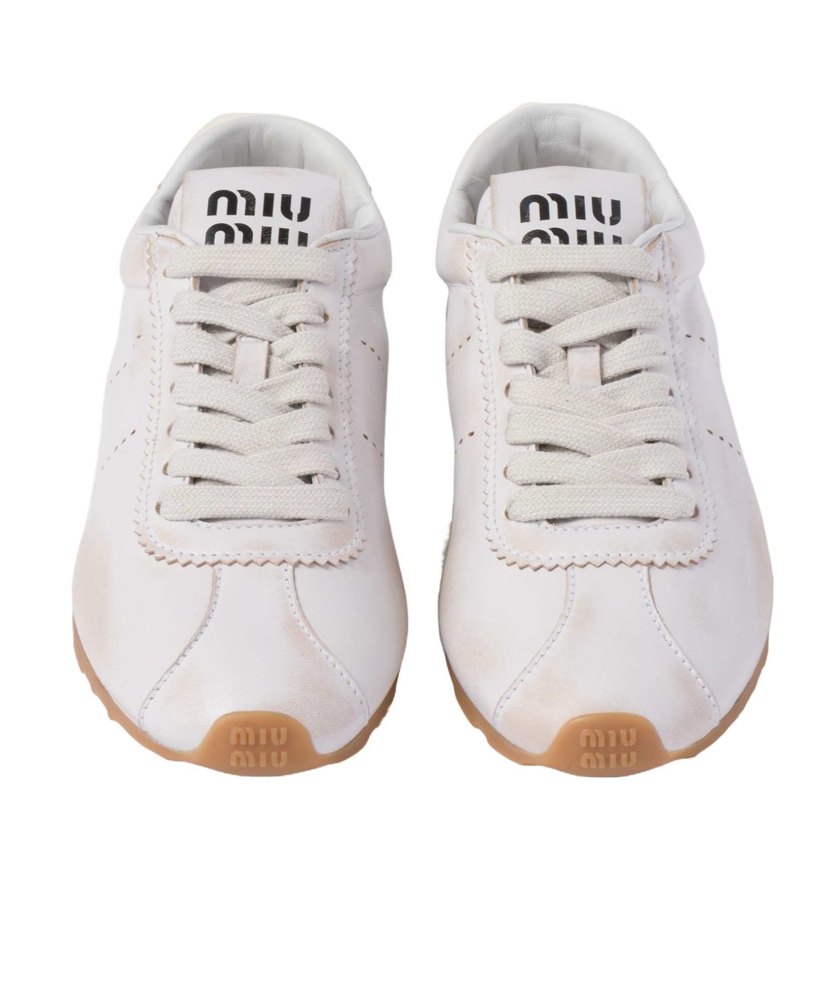 Miu Miu Bleached Sneakers In White
