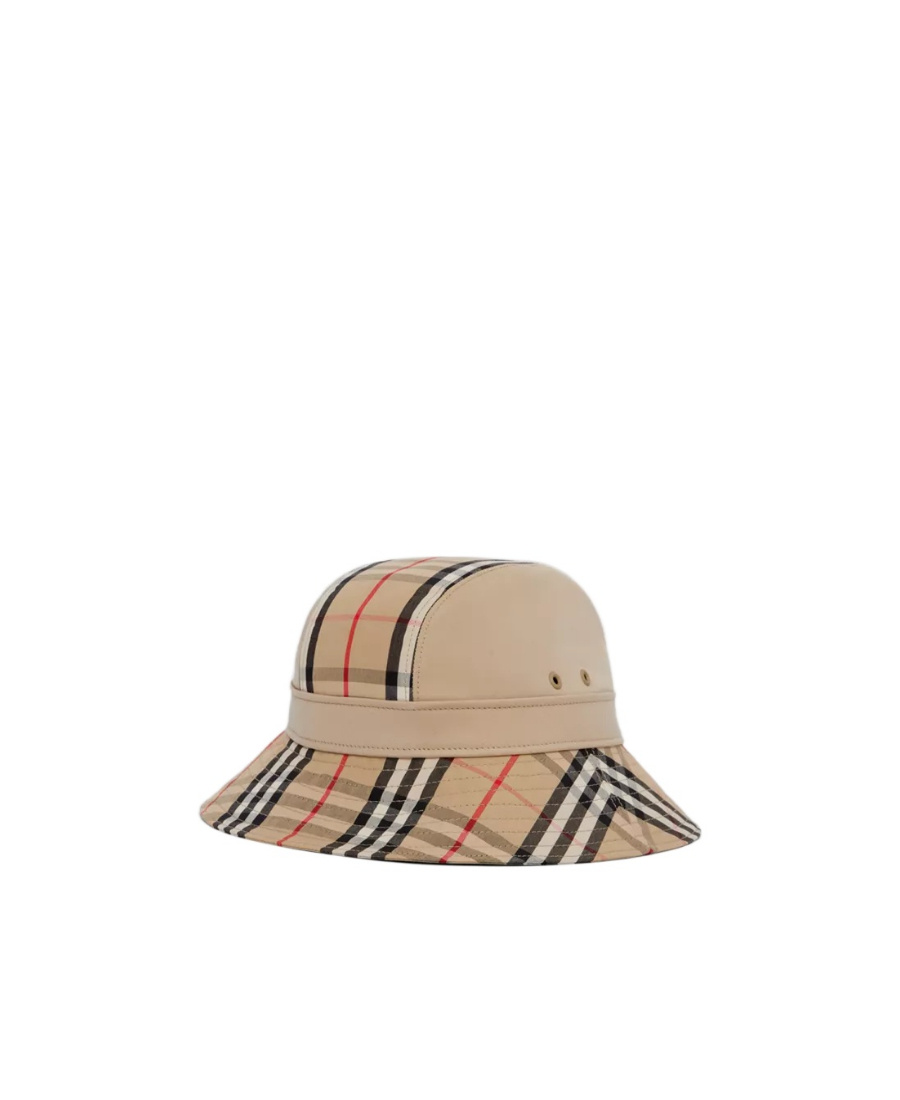 Burberry Check-pattern Bucket Hat In Nude
