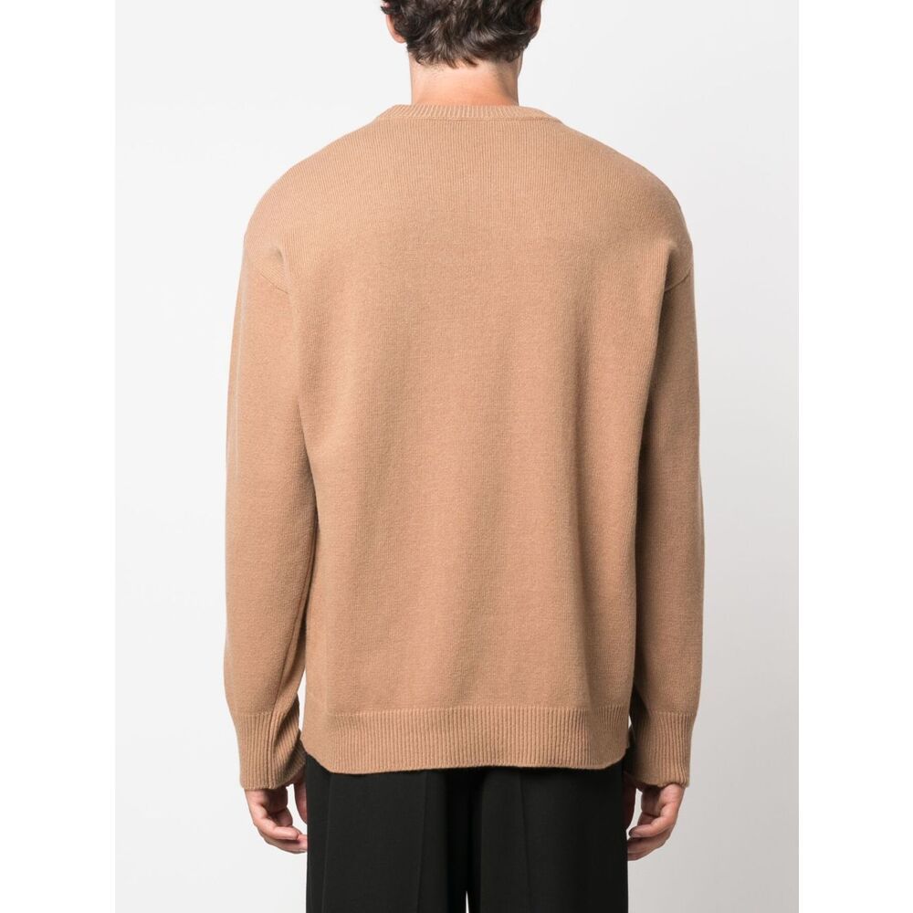 Roberto Collina Crew-neck Wool-blend Jumper In Nude