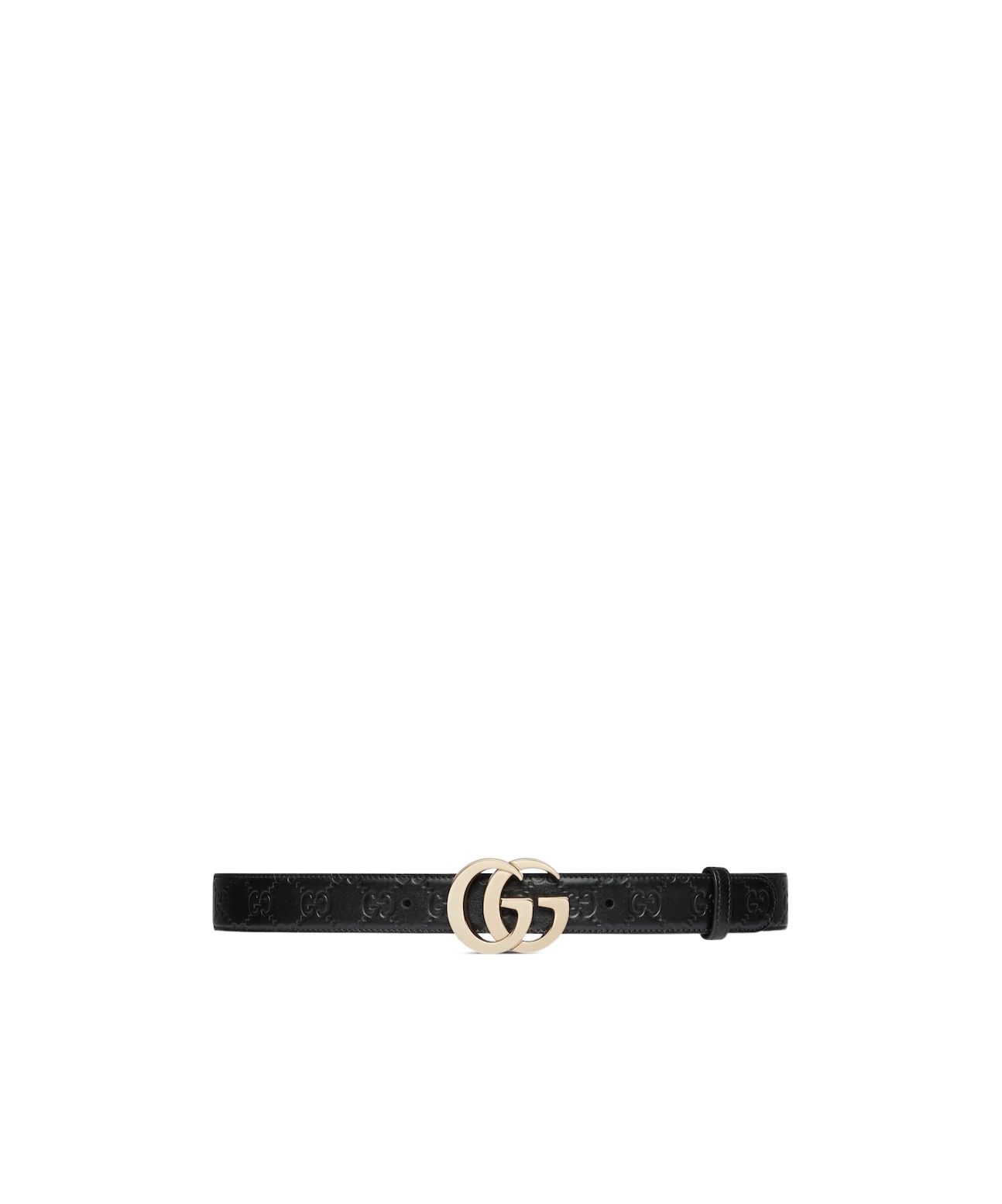 Gucci Interlocking G Leather Belt In Black