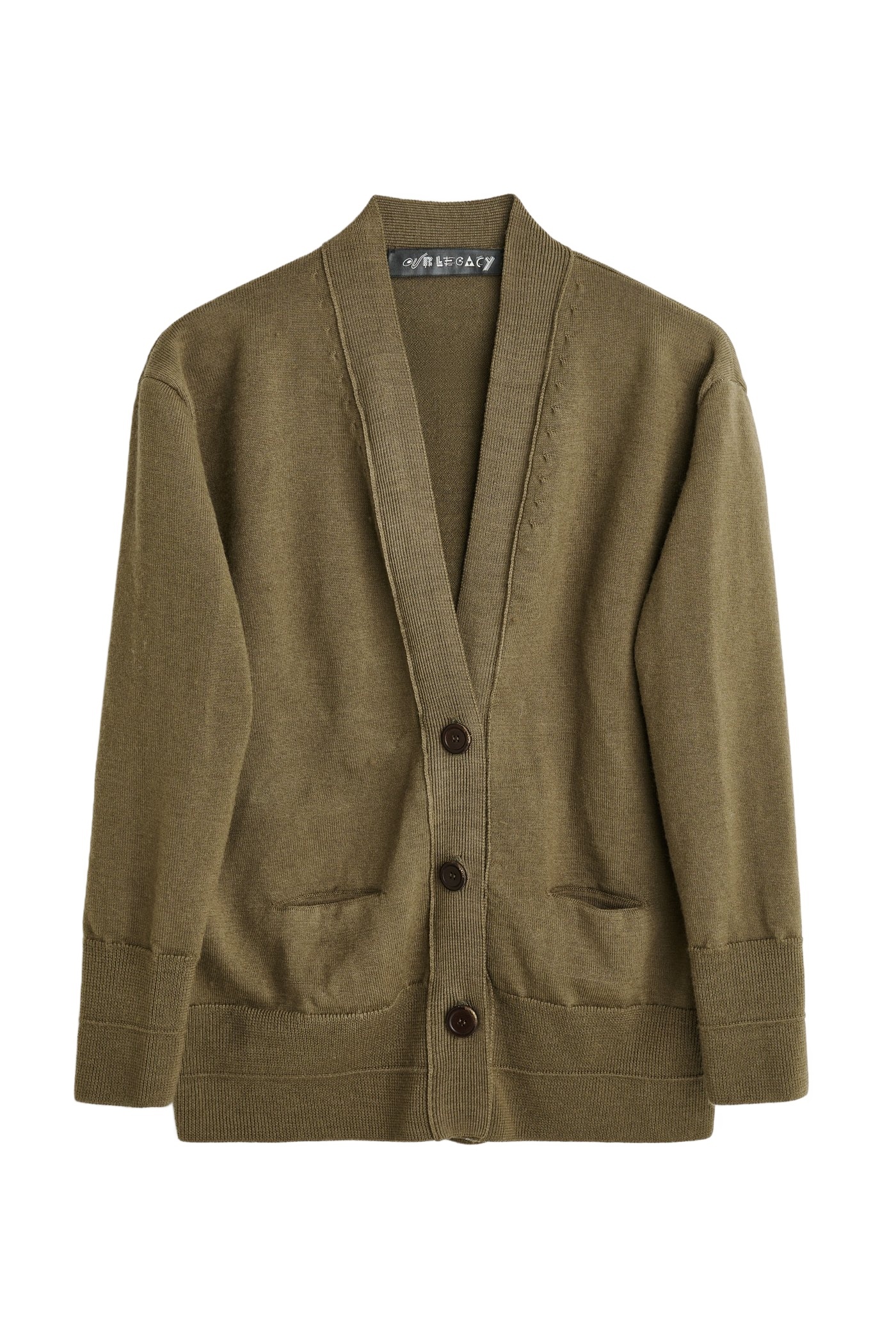 Shop Our Legacy Knitted Button-up Cardigan In Green