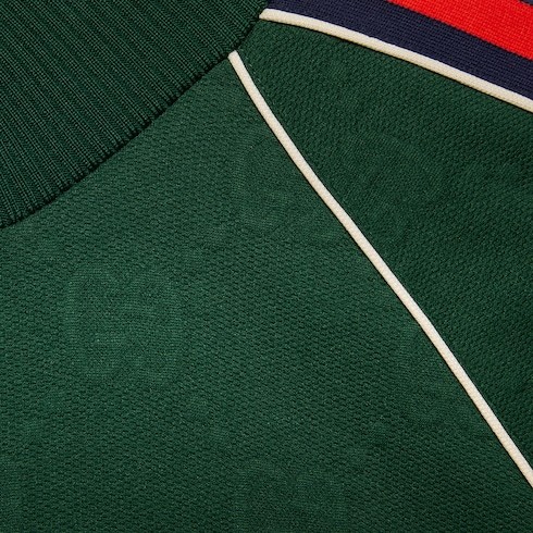 Gucci Gg-jacquard Zipped Jacket In Green
