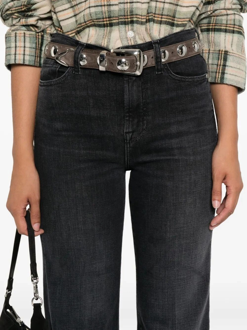 7 For All Mankind Belt Loop Jeans In Black