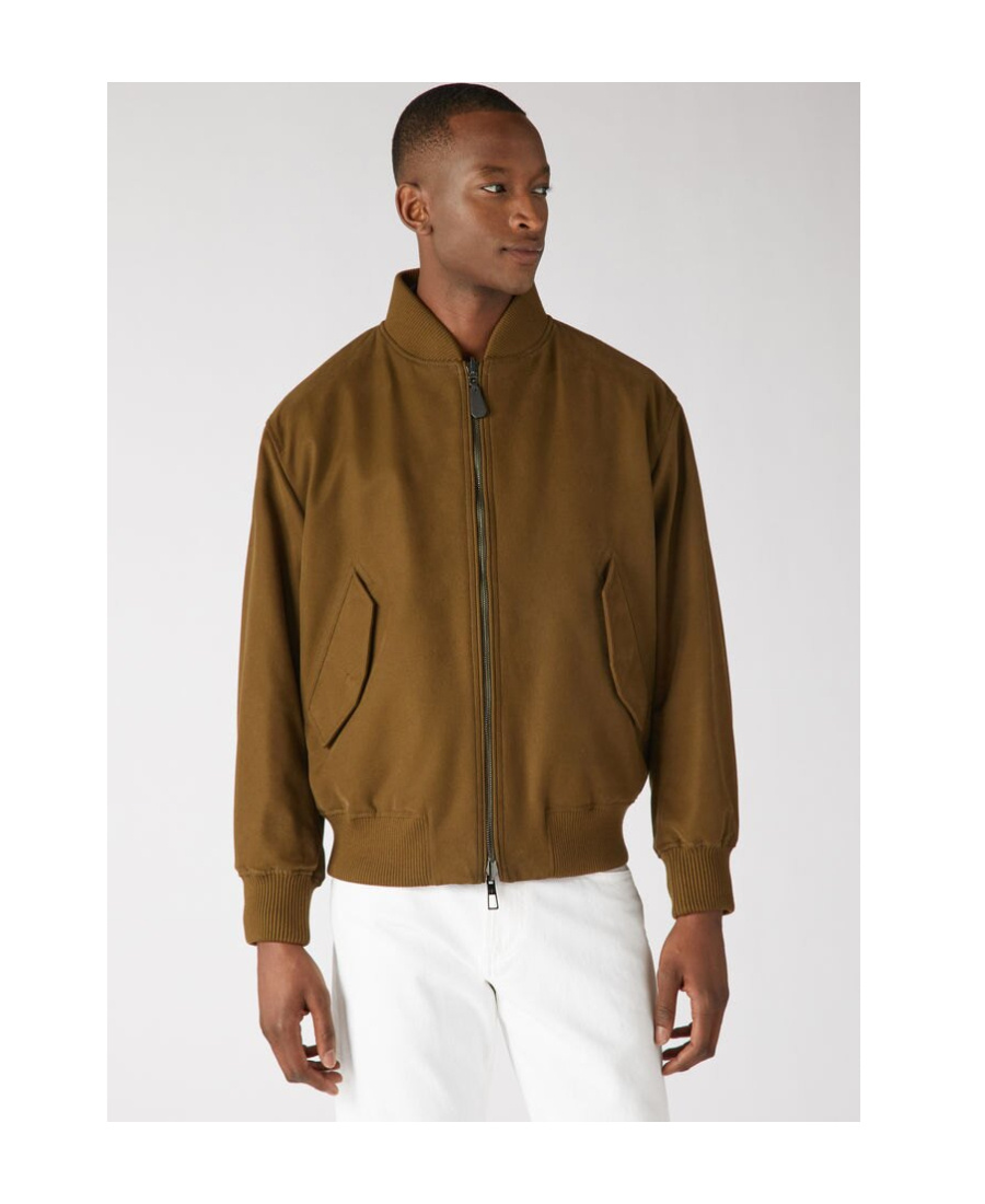 Loro Piana Zipped Bomber Jacket In Brown