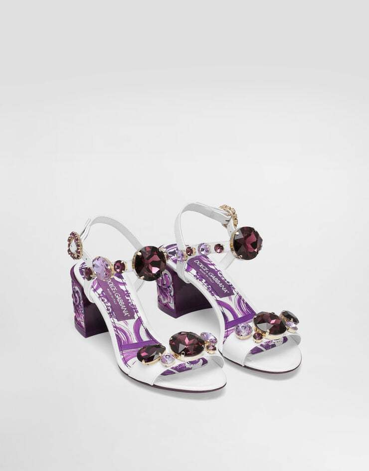 Dolce & Gabbana 60mm Keira Leather Sandals In Multi