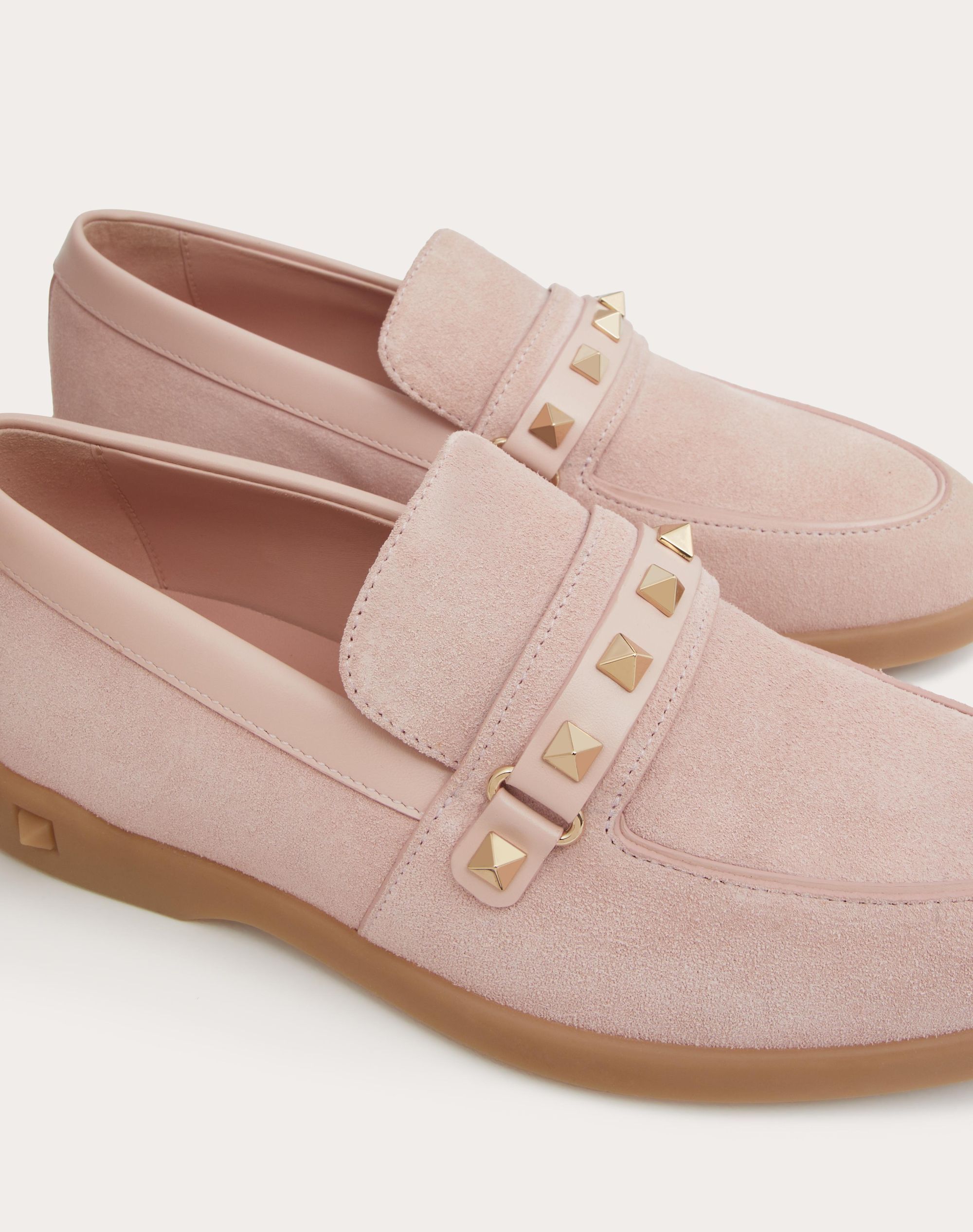 Valentino Garavani Women Leisure Flows Leather Loafers In Nude