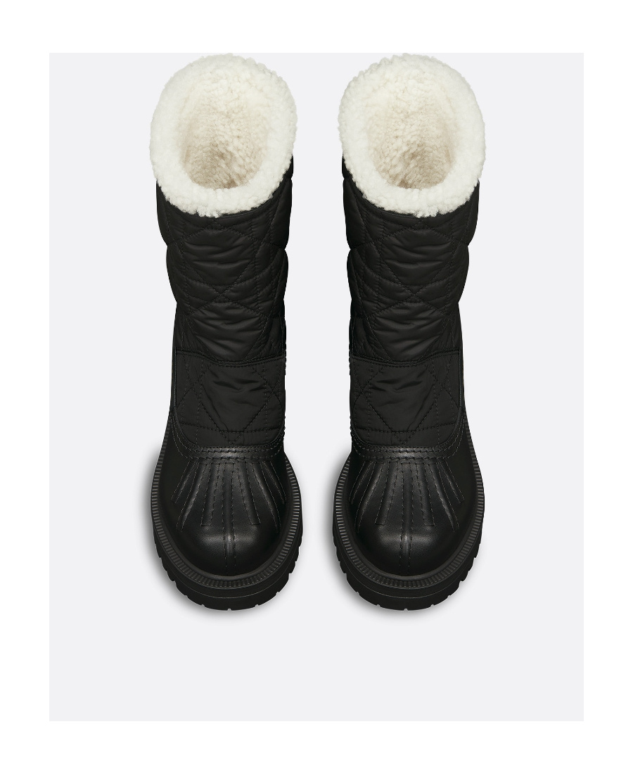 Dior Rattan Check Quilted Short Boots In Black