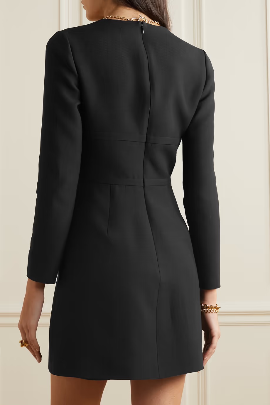 Valentino Minikleid Aus Wolle Und Seide In Black