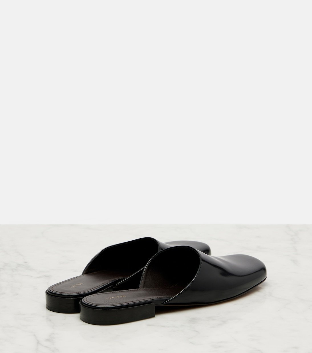 The Row Penelope Leather Pointed Toe Slippers In Multi