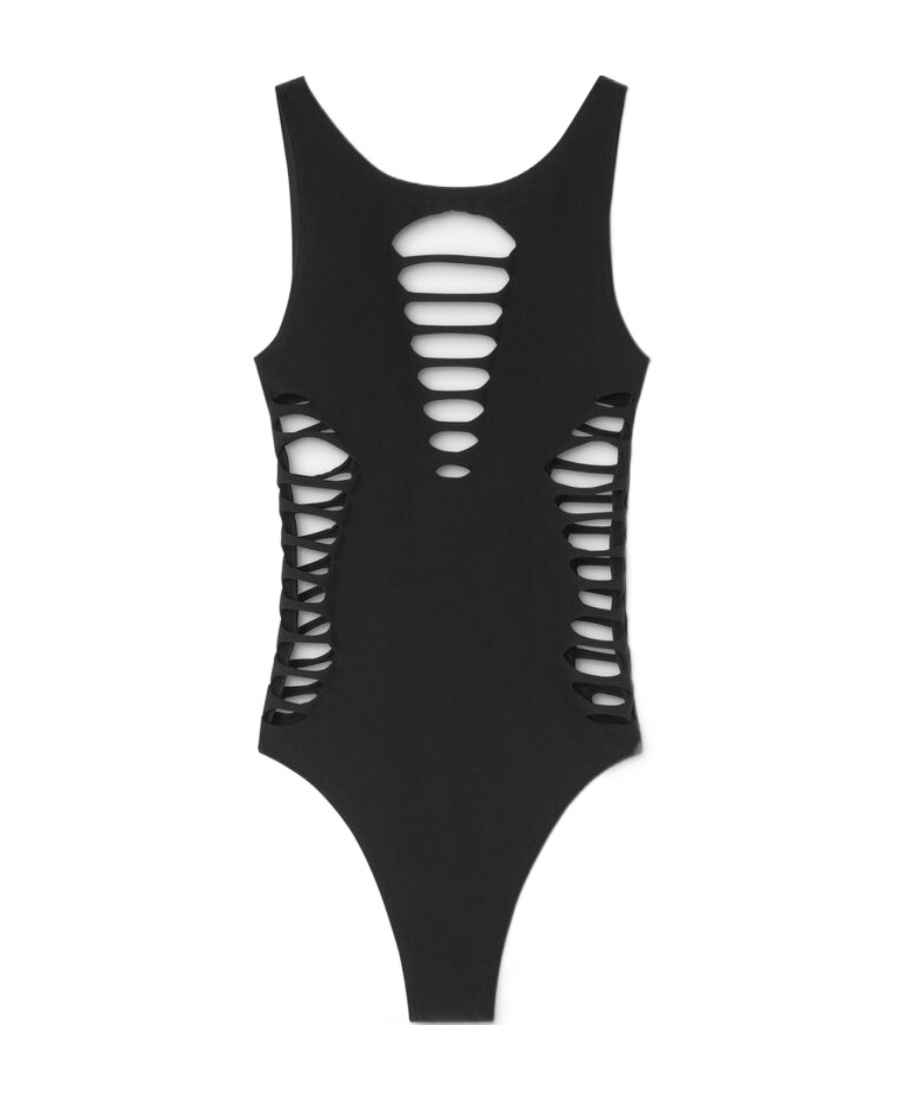 Versace Black Stretch Nylon Swimsuit In Black