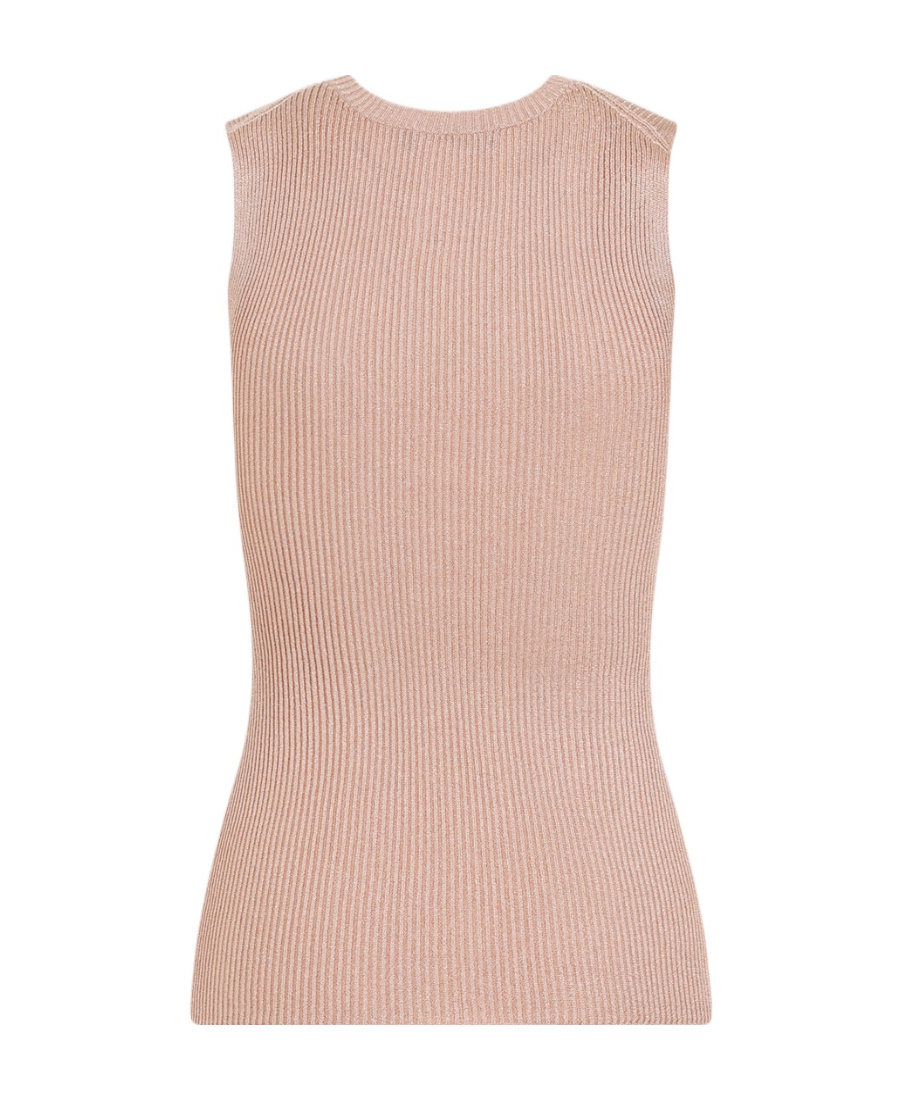Fabiana Filippi Lurex Ribbed Tank Top In Nude