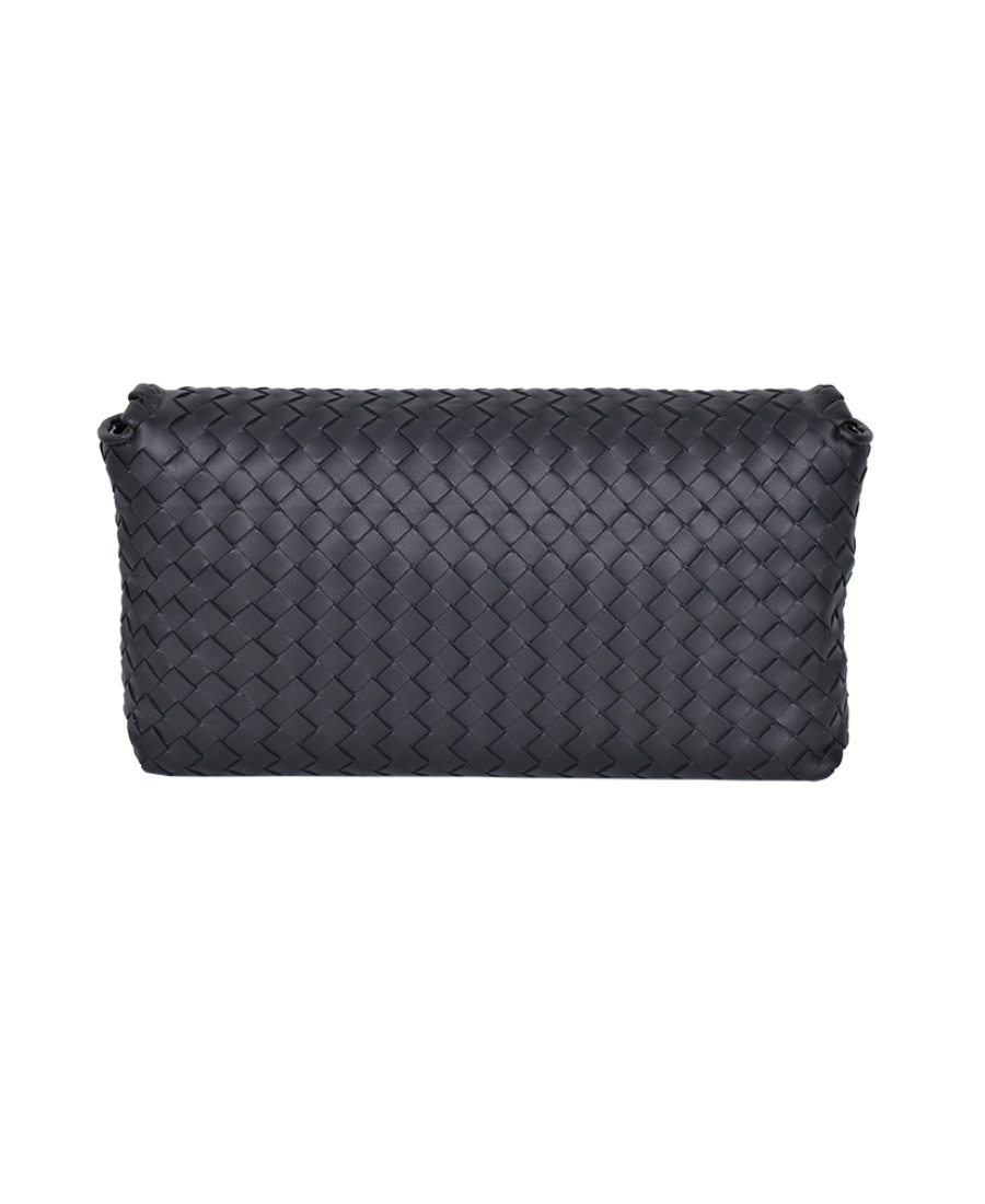 Bottega Veneta Intrecciato Woven Shoulder Bag In Black