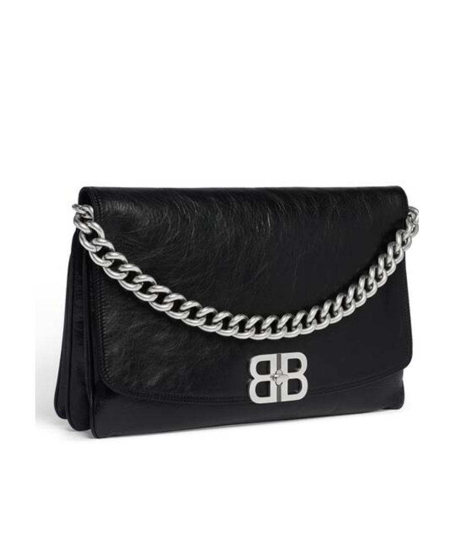 Balenciaga Large Bb Soft Shoulder Bag In Black