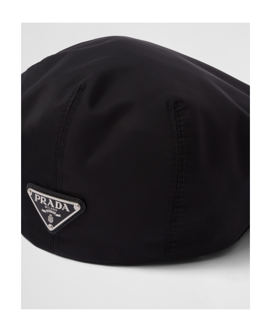 Prada Re-nylon Flat Cap In Black