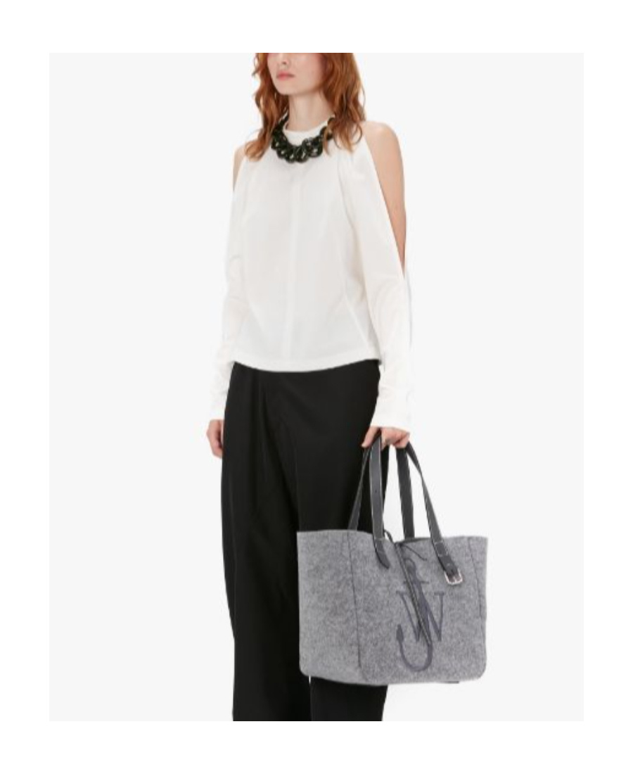 Jw Anderson Chain-embellished Cold-shoulder Top In White