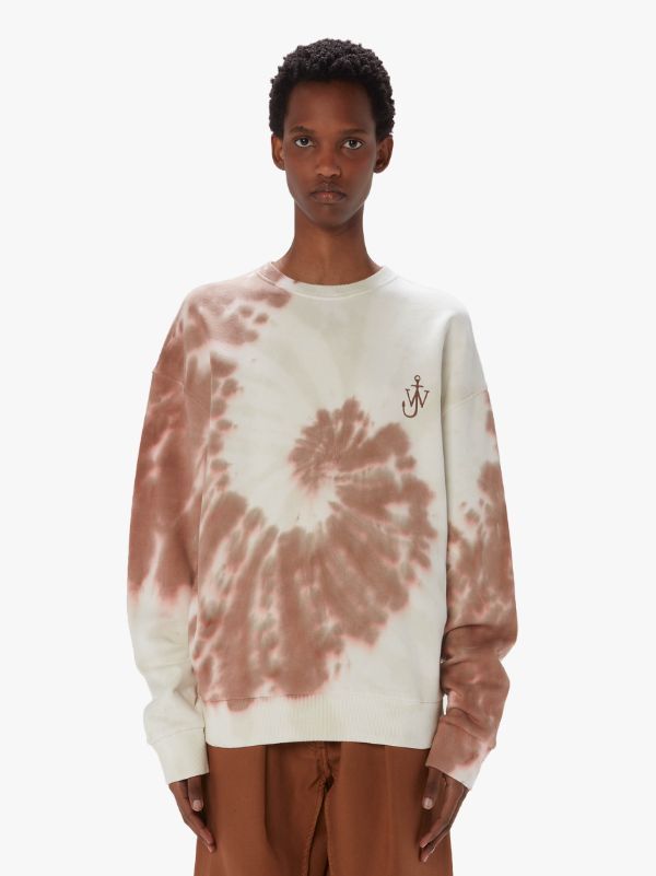 Jw Anderson Tie -dye Sweatshirt With Cat Print In Nude