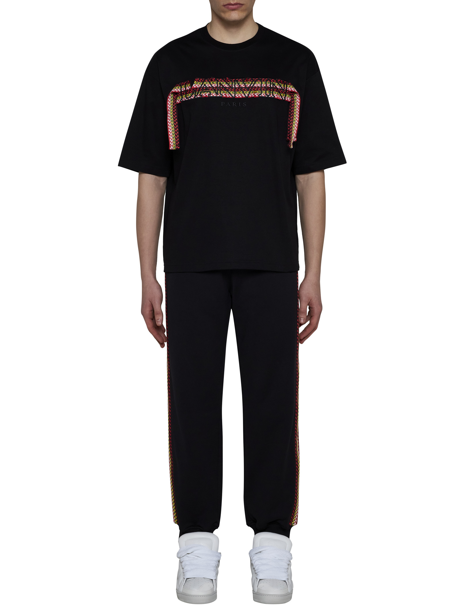 Lanvin Striped Track Pants In Black