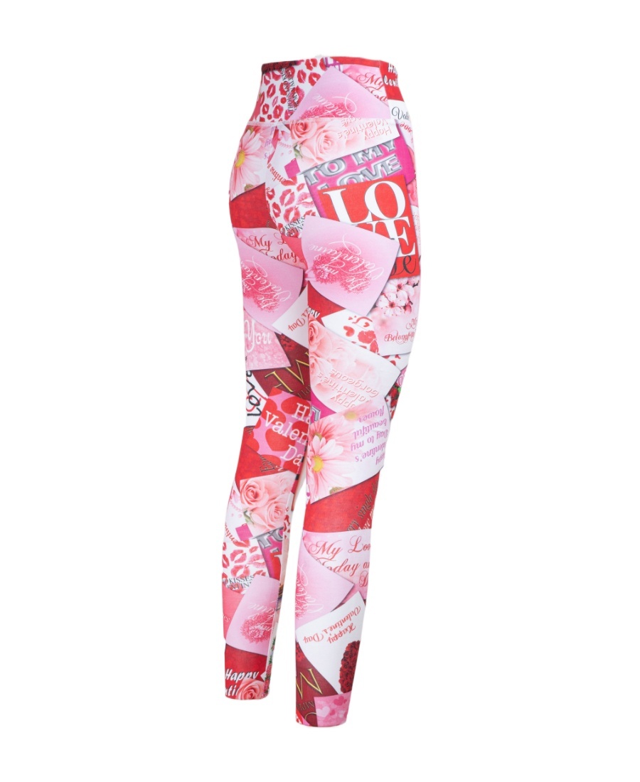 Balenciaga Multicolor Printed Leggings In Pink