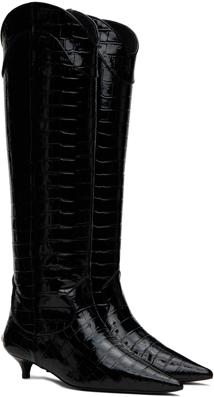 Anine Bing Tall Rae 40mm Crocodile-embossed Boots