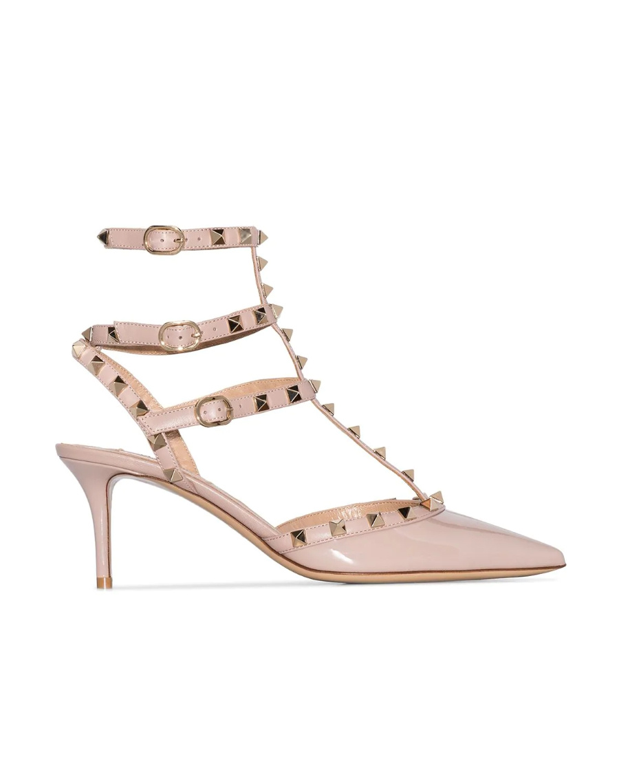 Valentino Garavani Rockstud Rivet High Heels In Nude