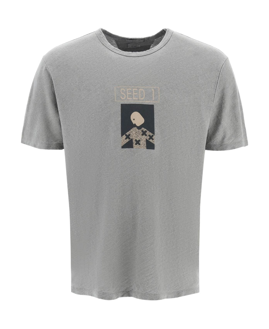 C.p. Company Gray Graphic T-shirt In Gray