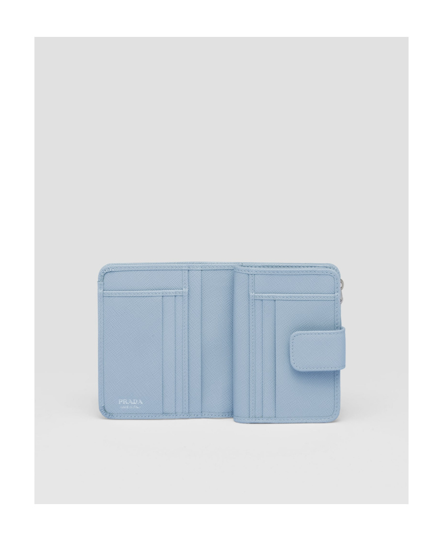 Prada Saffiano Small Wallet In Blue