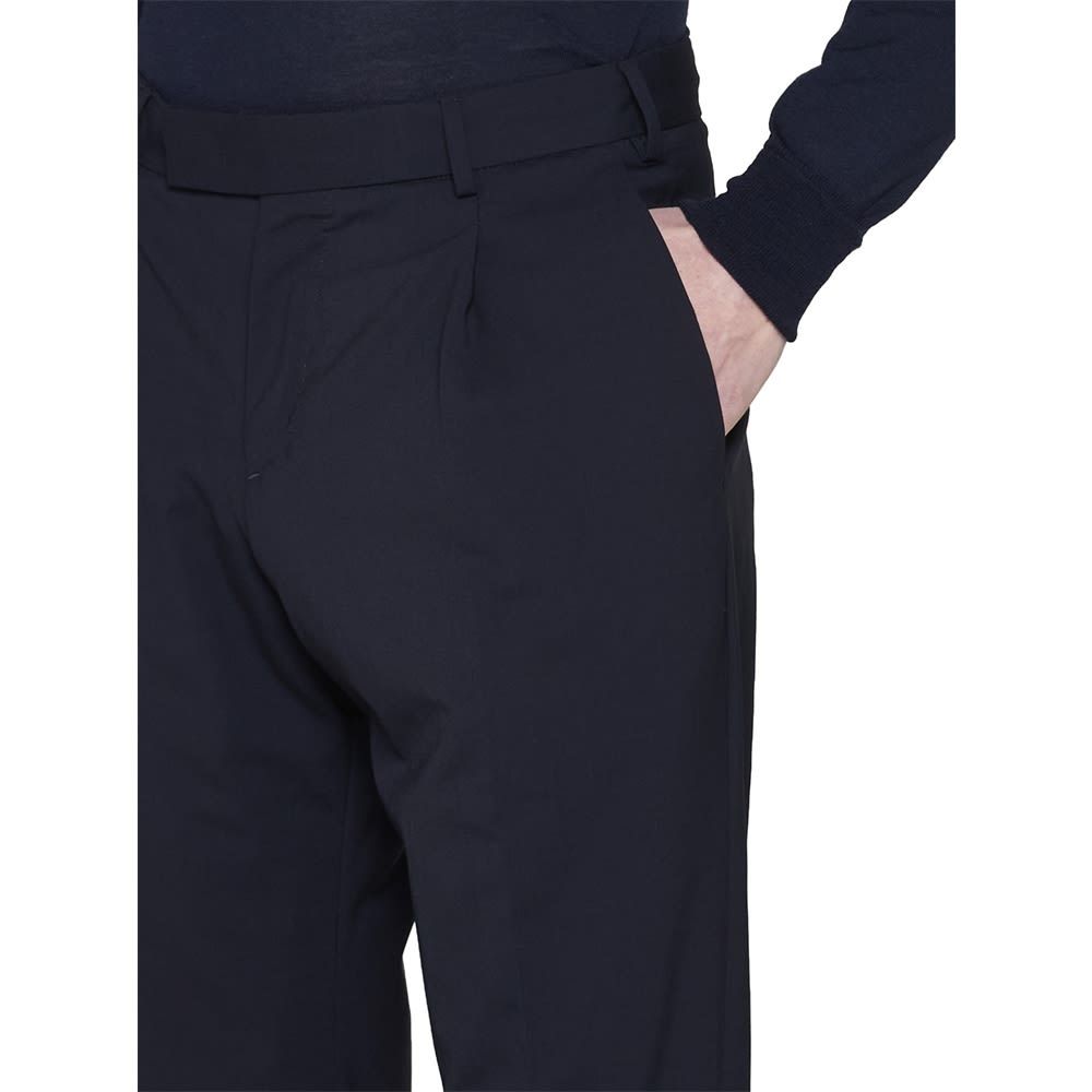 Pt Torino Mid-rise Tailored Trousers With Pleats And Buttoned Pockets In Black