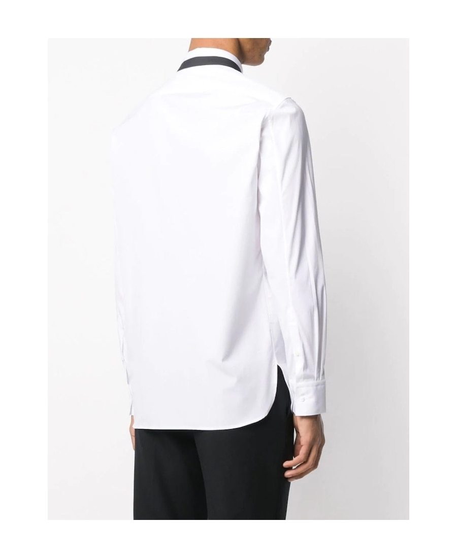 Neil Barrett Lightning Print Lapel Shirt In White