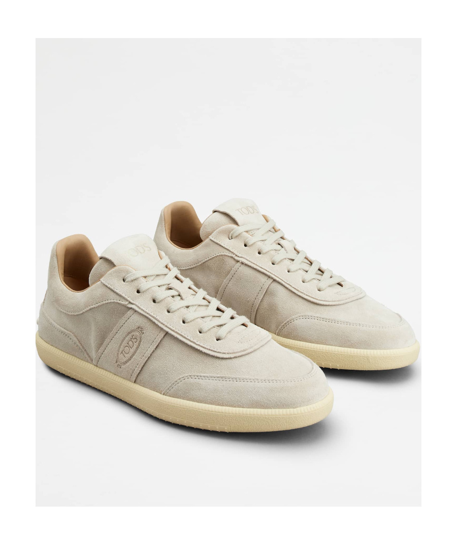Tod's Suede Low-top Sneakers In Nude