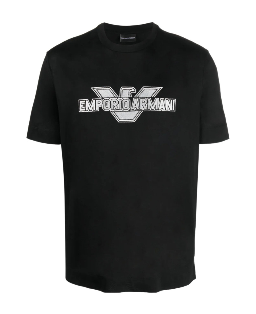 EMPORIO ARMANI LOGO-PATCH COTTON T-SHIRT
