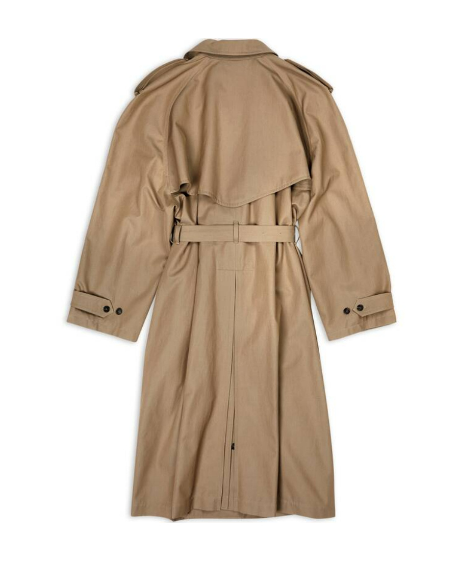 Balenciaga Oversized Belted Trench Coat In Brown